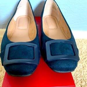 NIB Blue Suede Flats
